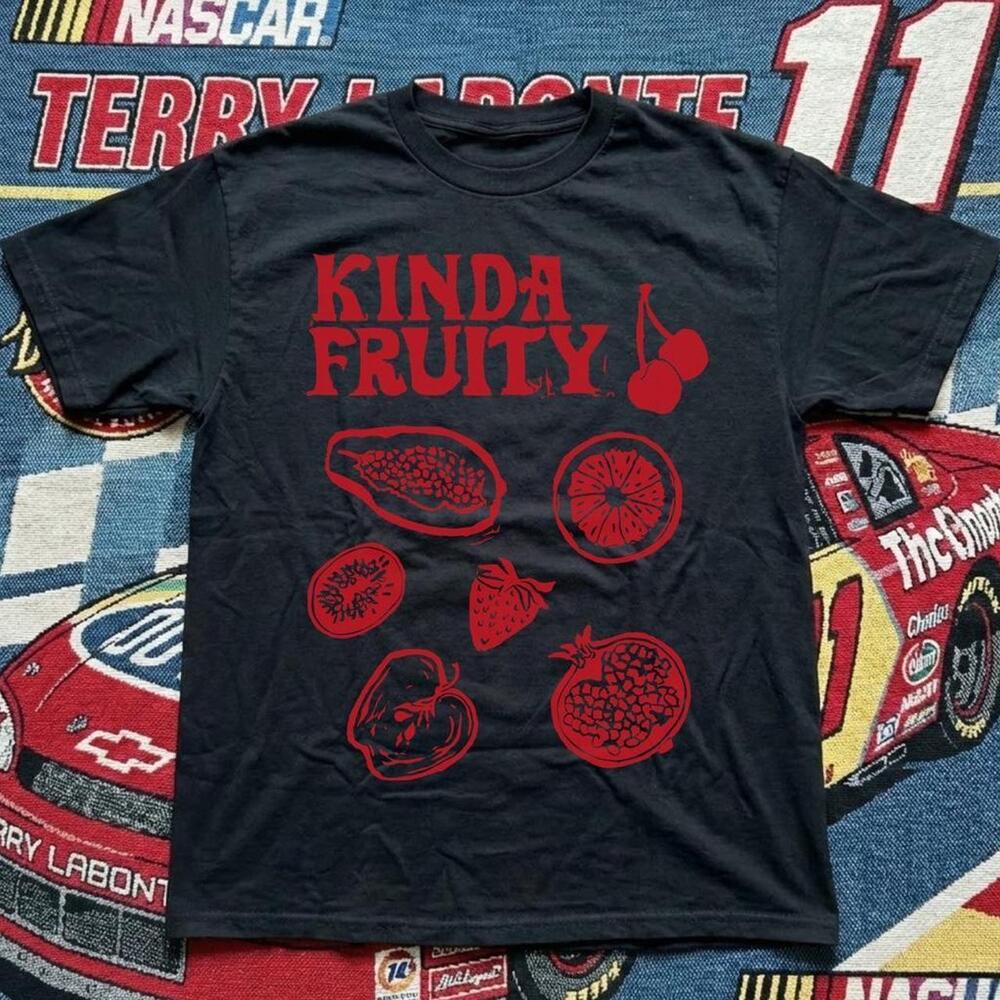 Kinda Fruity Black Cotton T Shirt